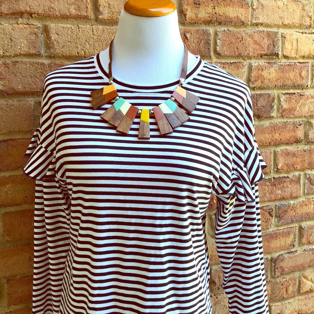 H&M Long-Sleeve Ruffle Dolman Sleeve Knit Top